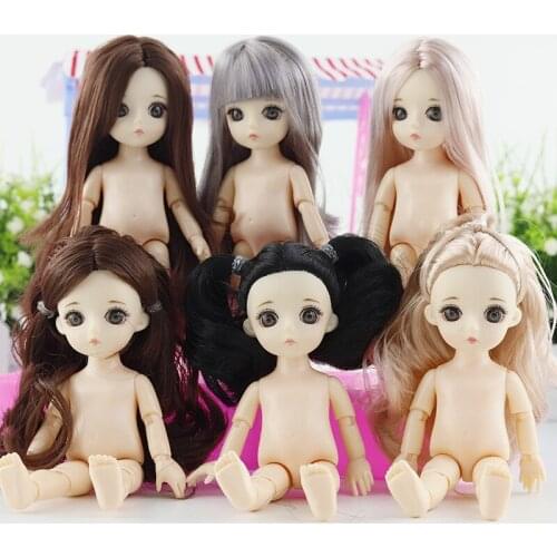1pc 15 Colors Childrens Big Eyes Doll Body General Muscle Body Normal Skin With All Kinds Of Hair For Baby Girls Pretty Gift