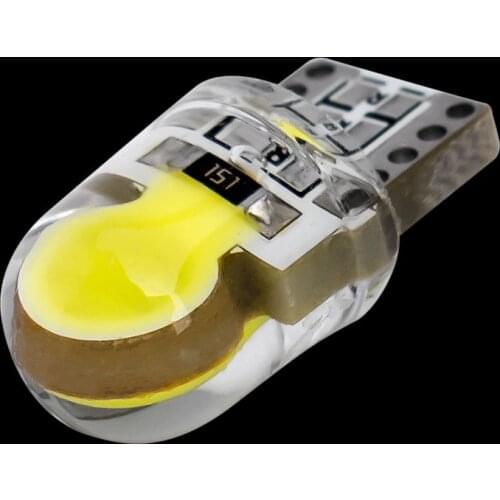 20PCS T10 W5W WY5W Silicone Case COB LED Car Wedge Interior Light Side Door Bulb Instrument Lamp Auto Parking Light Source 20X