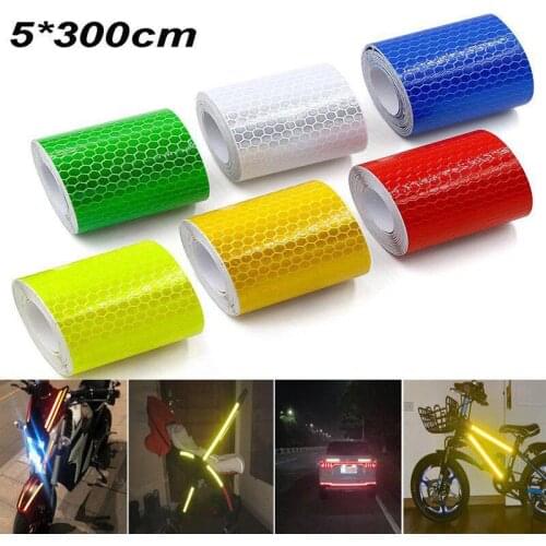 3 m * 5 cm Reflective Strips Auto Stickers Auto Styling Ships Raincoat Motorcycle Decoration Cars Safety Warning Mark Tapes