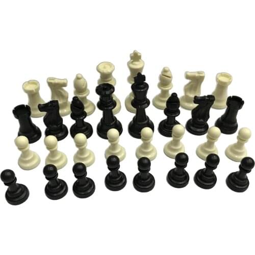 32 Pieces Standard Chess Pieces Set with Felt Base Tournament Checkers Chessmen Pieces