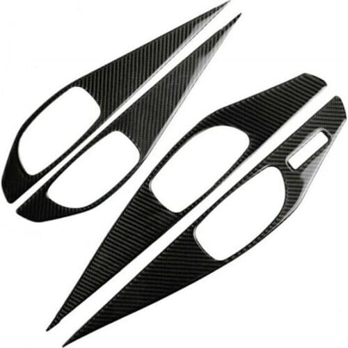 4 PCs carbon fiber interior door handle Panel, adhesive cover for Infiniti Q50 2014-19