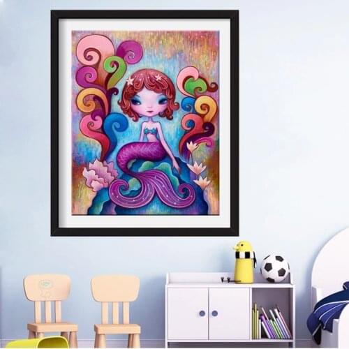 5D DIY diamond embroidery Mermaid diamond painting Cross Stitch full square/Round drill Rhinestone mosaic home decoration
