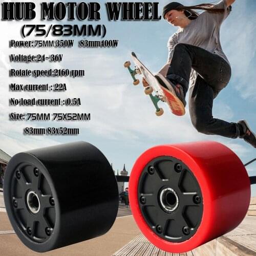 75mm 83mm 24V 36V Electric Skateboard Brushless Motor Wheels Kits Electric Motor Wheels For SkateBoard Longboard E-skateboard