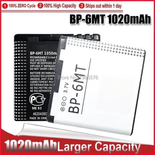 1-5PCS Phone Battery For Nokia N81 N82 N81-8G E51 E51i 6720 6720C Replacement Battery BP-6MT 1050mAh