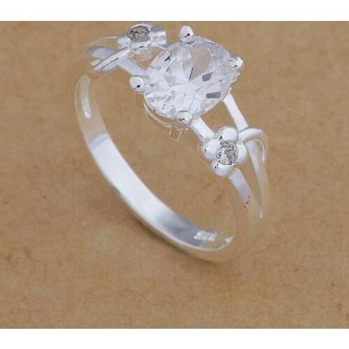 AR674 Hot sterling ring, fashion jewelry, transparent stone inlaid /bcgajtna bdaajuha silver color