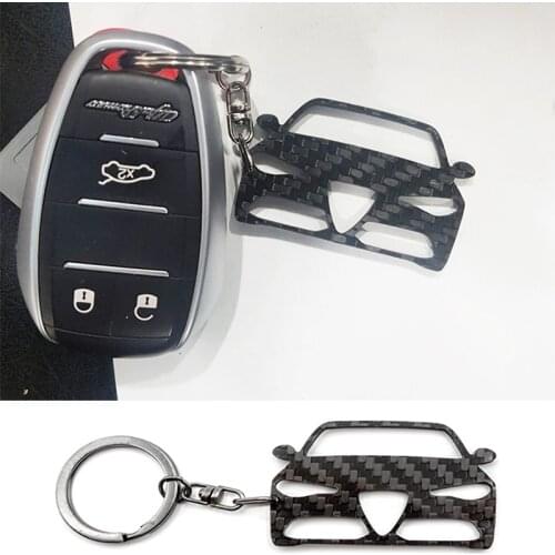 Real carbon fiber car keychain decoration accessories For Alfa Romeo Giulia Stelvio Car Decoration Accessories