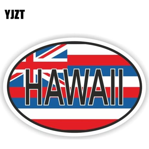 YJZT 16CM*10.7CM Car Styling HAWAII STATE Flag Car Sticker PVC Decal Accessories 6-1553