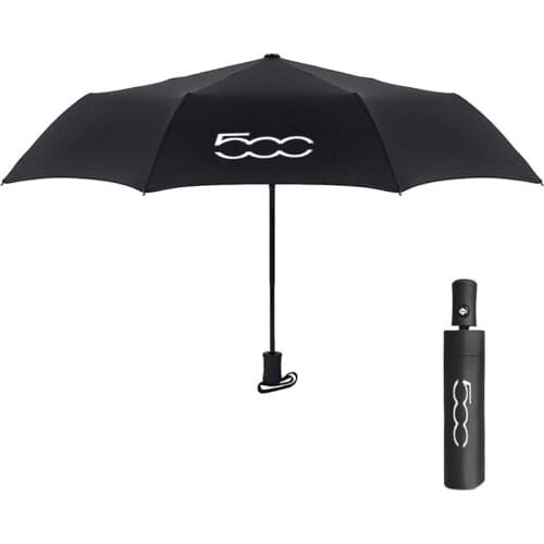 Car Logo Umbrella Men Women Automatic Fold Strong Windproof Sun Parasol For Fiat 500 500X 500L Badge Emblem Business Umbrella