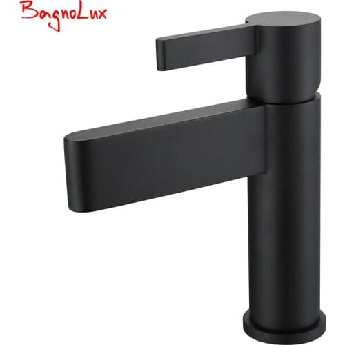 Bagnolux Factory Direct High Quality Bathroom Sink Basin Mixer Tap Wels Bathroom Spout Faucet With Single Lever In Chrome Black