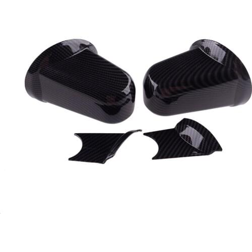 Beler 1 Set Side Rearview Mirror Base Decoration Covers Trims Fit For Jeep Wrangler JK 2007-2016 2017 Carbon Fiber Style ABS