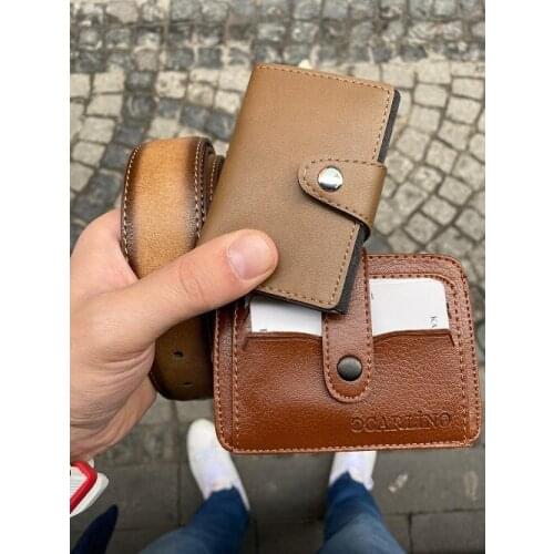 Carlino Taba Mechanismed Locked Wallet Belt Badge Holder Elegant Set