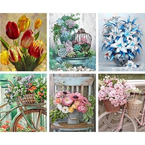 Flower arrangement 5D DIY diamond Dandelion cross stitch diamond embroidery diamond mosaic wall stickers home decoration 20x25cm