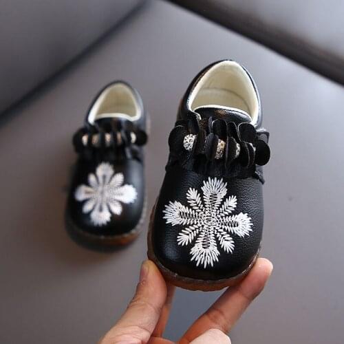2021 Spring New Girls Princess Shoes Pearl Bling Mary Janes Shoes Plaid Kids Flats Child Dress Shoes Baby Flower Toddlers