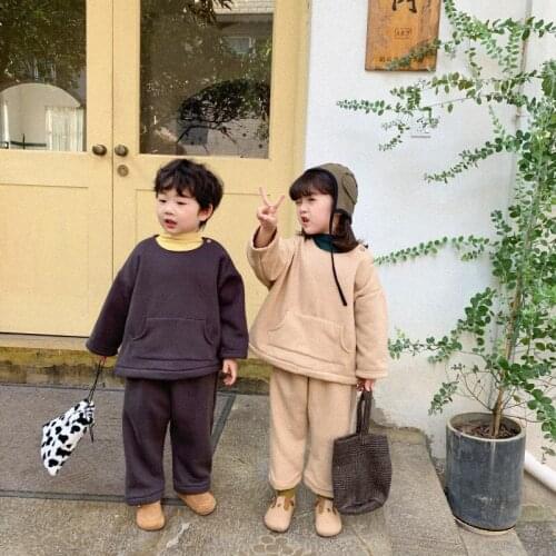 Girls Suits Sweatshirts + Pants 2pcs Kids Cotton Tracksuit 2021 Solid Spring Autumn Uniforms Sport Teenagers Outwear Children Se