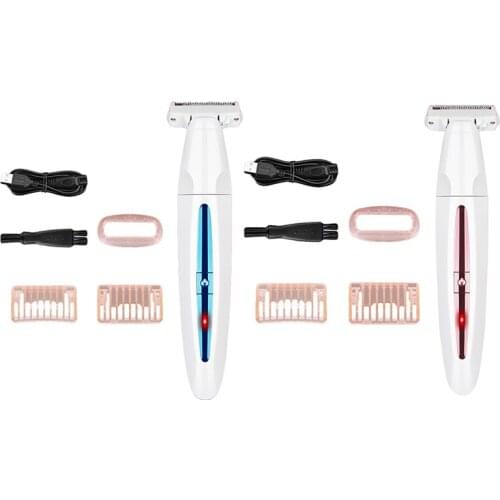 Electric Women Shaver Facial Body Leg Arm Back Bikini Trimmer Washable USB Rechargeable Hair Removal Shaving Machine