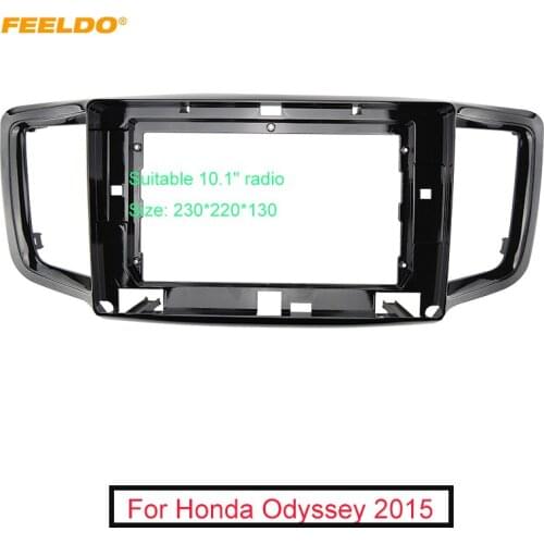 FEELDO Car 2Din Radio Stereo Fascia Frame for Honda Odyssey 10.1" Big Screen DVD Player Face Dash Mount Trim Kit