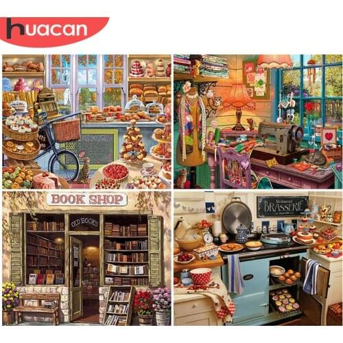 HUACAN DIY Painting By Number House Pictures By Numbers Kits Drawing On Canvas Food Hand Painted Paintings Art Gift Home Decor