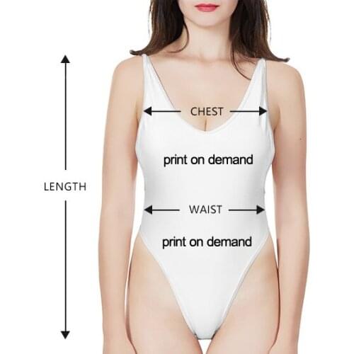 Custom Made Sublimation Printing Womens One Piece High Cut Swimsuit