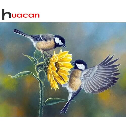Huacan 5d DIY Full Diamond Painting Rhinestones Birds Sunflower Mosaic Diamond Embroidery Cross Stitch Animal New Arrivals