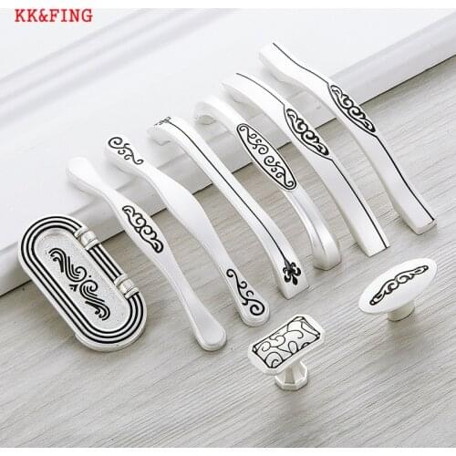 KK&FING Modern Solid Zinc Alloy Silver Cabinet Handles Drawer Knobs Kitchen Cupboard Wardrobe Door Pulls Furniture Hardware