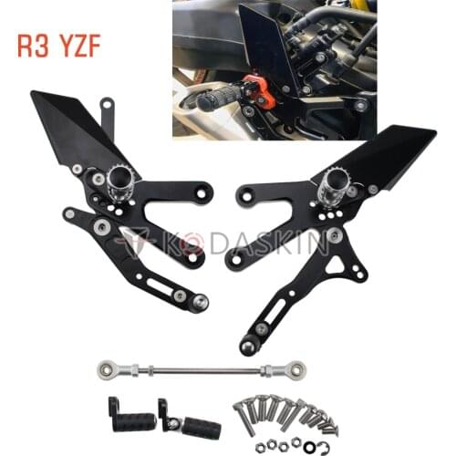 Motorcycle Footrest For Yamaha R3 CNC Adjustable Rearset Foot Rest Foot pegs Motorcycle Part yzf r3