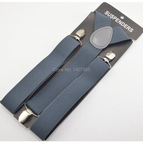 Mens/women Suspender 3.5cm solid dark grey Suspenders Clip-on Y-Back gray Braces Elastic 100cm 110cm 120cm