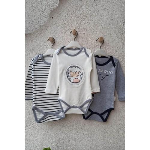 Male Baby Badi Set With Lamb Pattern 3 PCs