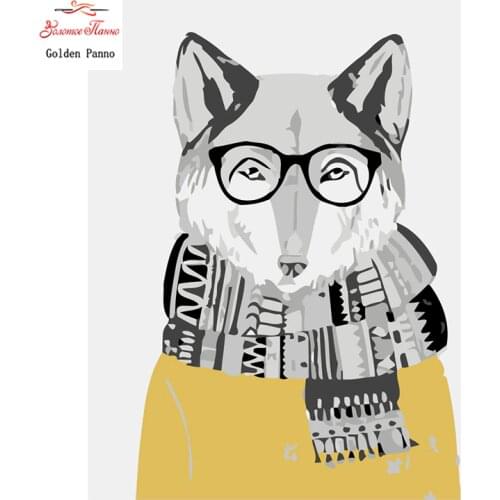 Golden Panno,Needlework,DIY DMC Cross stitch,Sets For Embroidery kit 14ct unprinted Winter fox cross-Stitching,christmas 930