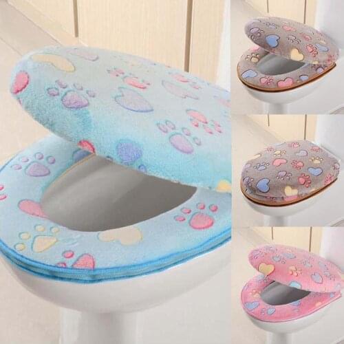 New Bathroom Seats Warmer Toilet Seat Cloth Soft Closestool Pattern Washable Comfortable Lid Top Luxurious Pad Love Cover V X4W7