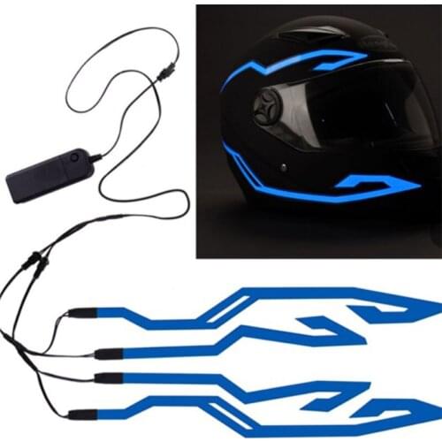 A Pair Helmet Motorcycle Light Riding Signal EL LED Strip Flashing Kit Bar