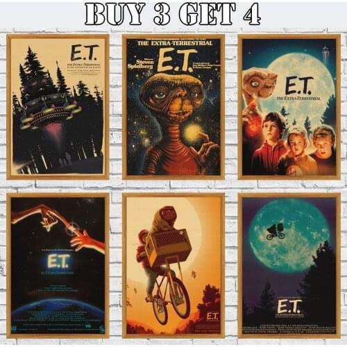 E T The Extraterrestrial Movie Poster Kraft Paper Poster And Canvas Painting On Wall Art Home Decor Picture For Home Decor