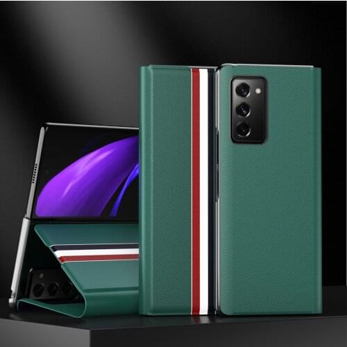 Luxury PU Leather Hard PC Bumper Card Stand Cover Fundas For Samsung Galaxy Z Fold2 Zfold Fold 2 Zfold2 5G 7.6 Case Coque Shell