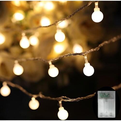 Christmas 2021 Garland LED Ball String Lights Merry Christmas Decor for Home Navidad Christmas Ornaments Xmas Gift New Year 2022