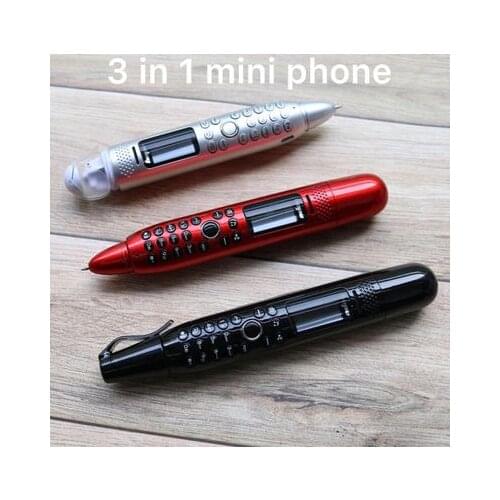 Creative mini pocket gel pen micro Bluetooth dialing dual card long standby with small fan multi-function emergency stylus