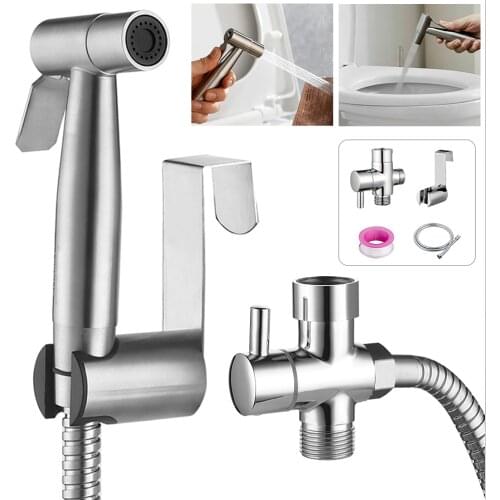 Handheld Toilet Bidet Sprayer Set Anal Vagina Flushing Hygienic Shower Spray Gun Stainless Steel Hand Bidet Faucet Toilet Shower