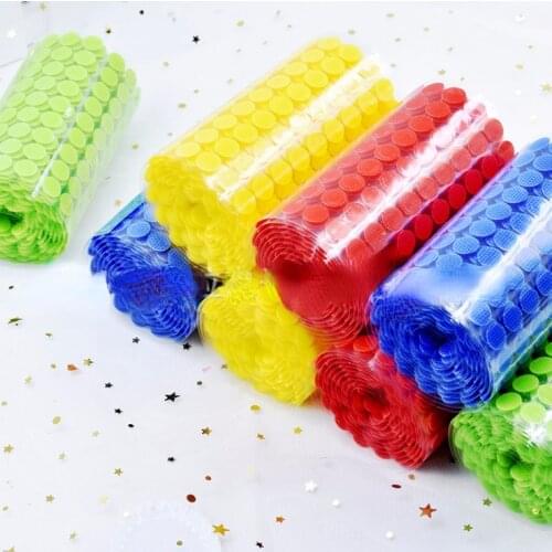 50pcs 10-50mm Color Optional Self Adhesive Fastener Tape Dots Strong Glue Magic Sticker Disc Round Coins Hook Loop Tape