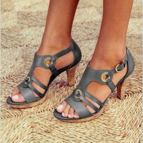 New Style Elegant Strap Sandals Women 2020 Sandals Female Bohemian Style Summer Fashion High Heels Womens Shoes Footwea 35-43