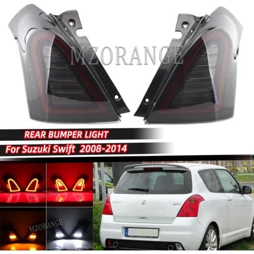 MIZIAUTO LED Tail Light For Suzuki Swift 2008-2014 Rear Reverse DRL Signal Day Running Light Tuning Tail Fog Lamp Car Lights