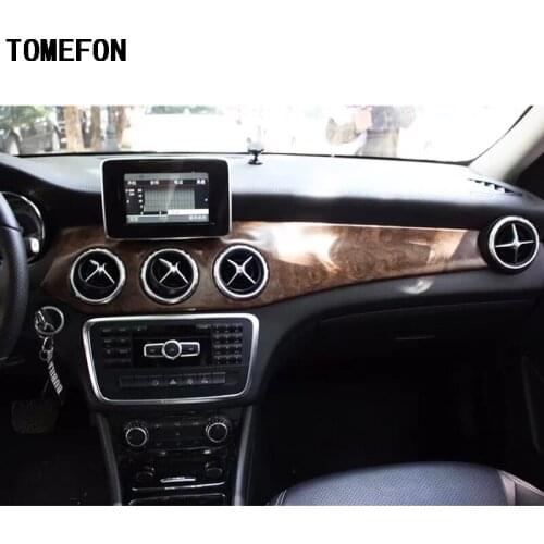 TOMEFON For Benz GLA 2015 2016 2017 Wood Paint Matte Style Front Middle Air Vent Console Left Hand Drive Cover Frame Trim