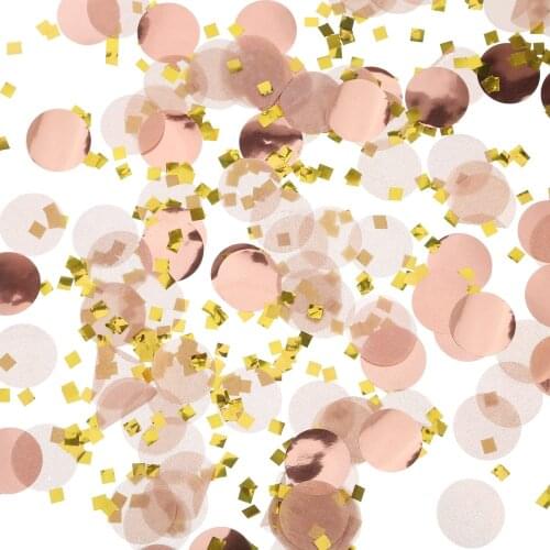 Round Tissue Paper Dots Wedding Birthday Party Decoration 1.76 Oz Rose Gold 1.5cm Foil Circle Metallic Supplies Table Confetti