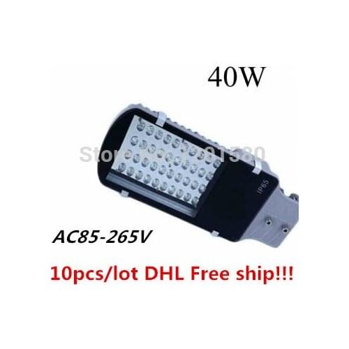 Wholesale 10pcs/lot 40W street light led AC85-265V 4800lm 2 years warranty outdoor waterproof road lighting lamps