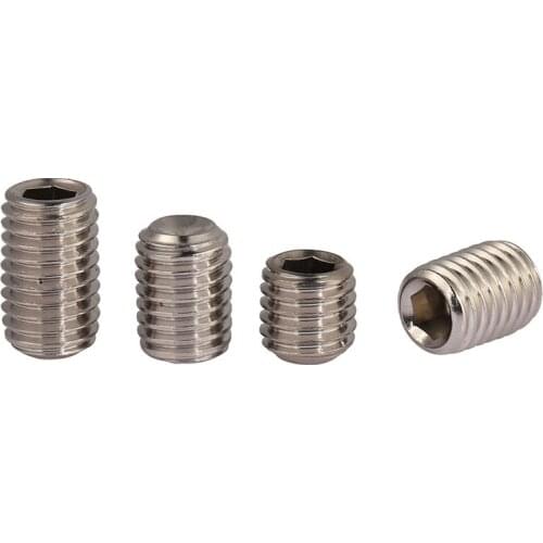 DIN916 316 Stainless Steel Socket Head Hexagon Set Screw with Concave End/Headless/Machine Meter/Top Thread M3-M10 10PCS