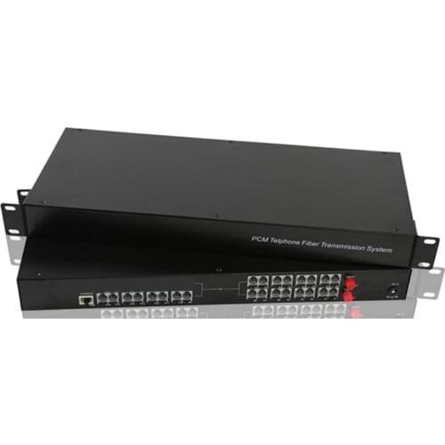 High Quality 24 Channel PCM Voice Telephone Fiber Optical Media Converter With Ethernet FC Single mode 20Km
