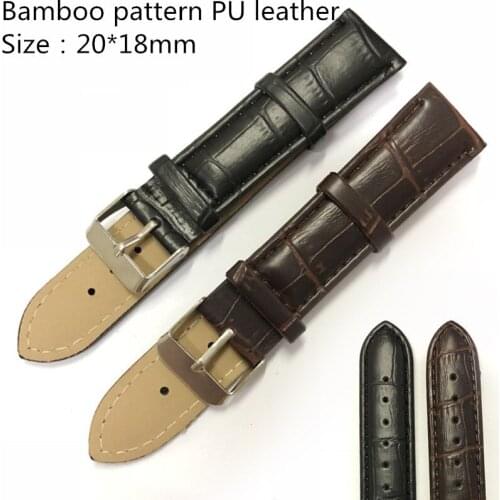 High quality bamboo PU watch band 18mm 20mm leather Watchband stainless steel buckle strap for Daniel Wellington DW watch