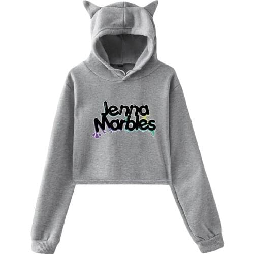 WAWNI Jenna Marbles Cat Ear Hoodie Womens Girls Tops Casual Hooded Sweatshirt Streetwear Accessories Hip Hop Hoodied New Hoodies