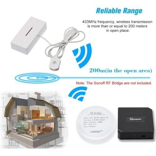 WiFi Smart Flood Sensor Water Leakage Detector Flood Overflow Alert Security Alarm System Tuya/Smart Life App Remote Control