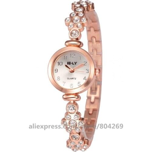 E-LY Thin Alloy Bracelet Colorful Glitter Watches Fashion Women Round Quartz Watches Bangle Womens Bracelet Wrist Watch