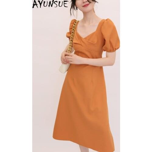AYUNSUE Korean Style Summer Dress Woman Bridesmaid Dresses for Women Party Elegant White Midi Dress Female 2021 Vestido De Mujer
