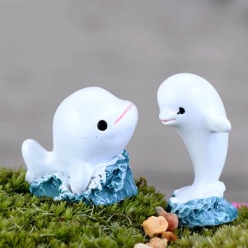 ZOCDOU Cute Dolphin Porpoise Delphis Small Statue Home Decoration Accessories Miniature Children Toys Decor Crafts Figurines