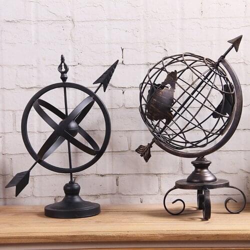 1PCS European retro iron globe Ferris wheel decoration restaurant window American home industrial wind decorations LU628510